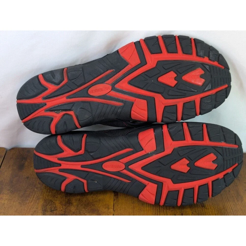Hobibear Mens Size 10 Black Red Thong Slide On Cushioned Flip Flop Sandal Shoes